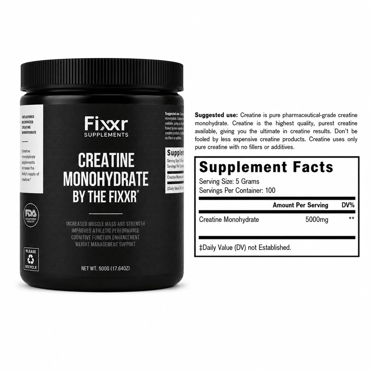 Creatine Monohydrate by The Fixxr®